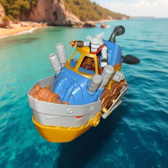 Fisher-Price Imaginext Pirate Shark Boat with Hammerhead Shark Pirate Figure - Picture 1 of 10